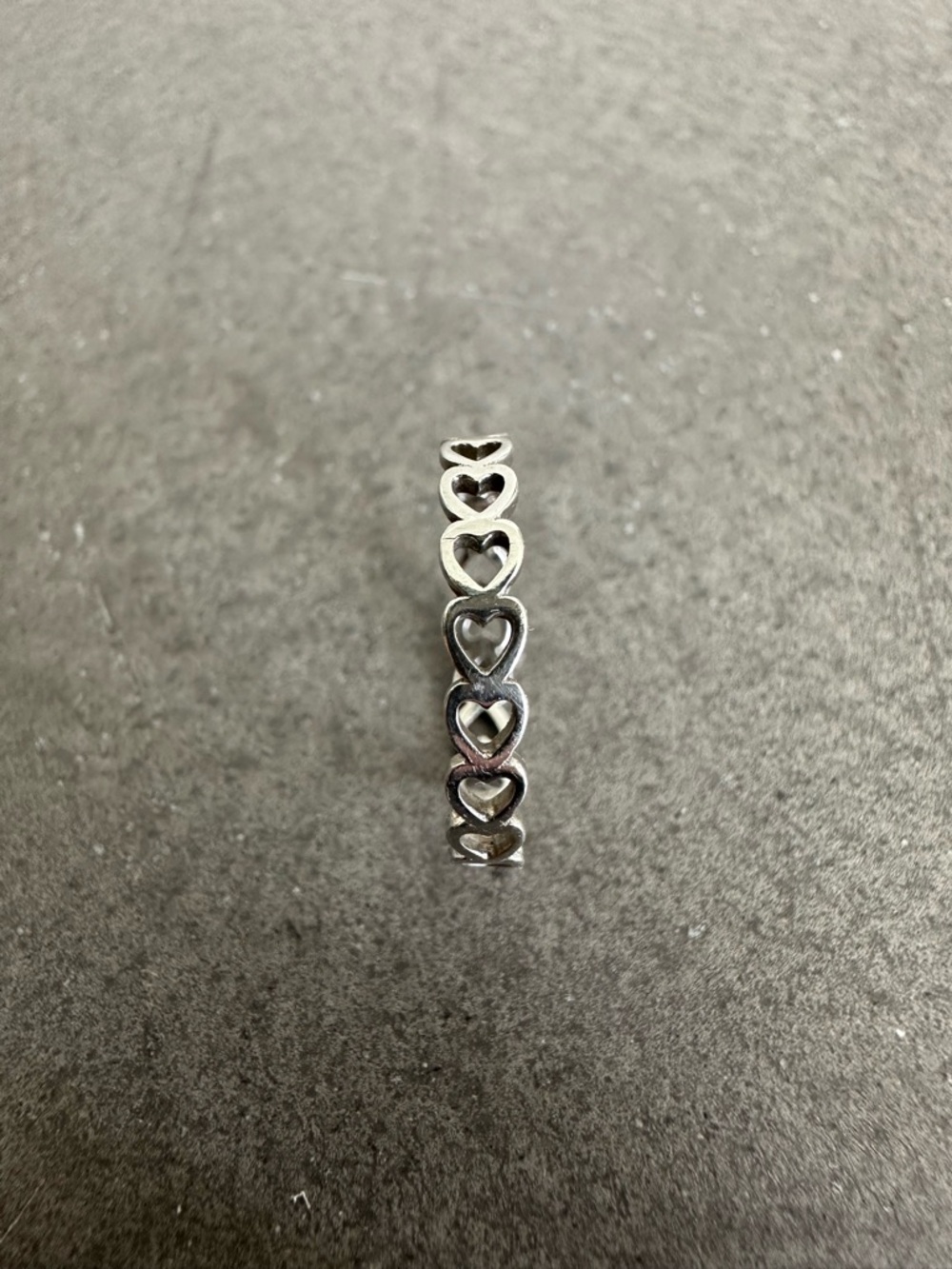 Sterling Silver Heart Link Eternity Band Ring